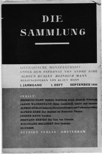 Erste Ausgabe der Zeitschrift Die Sammlung